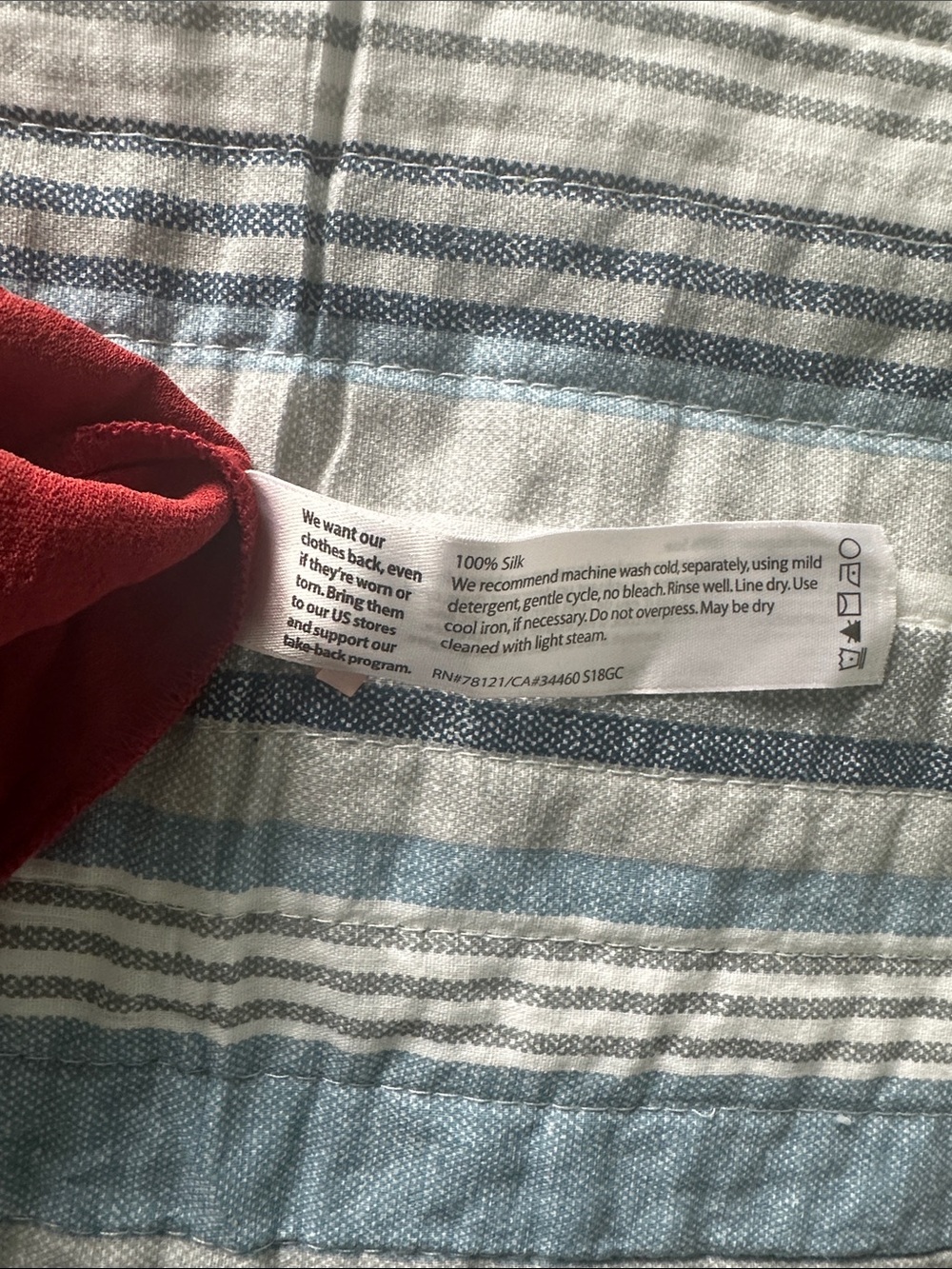 Eileen Fisher Red Long-Sleeve Button-Down Shirt Dress - Picture 6 of 8